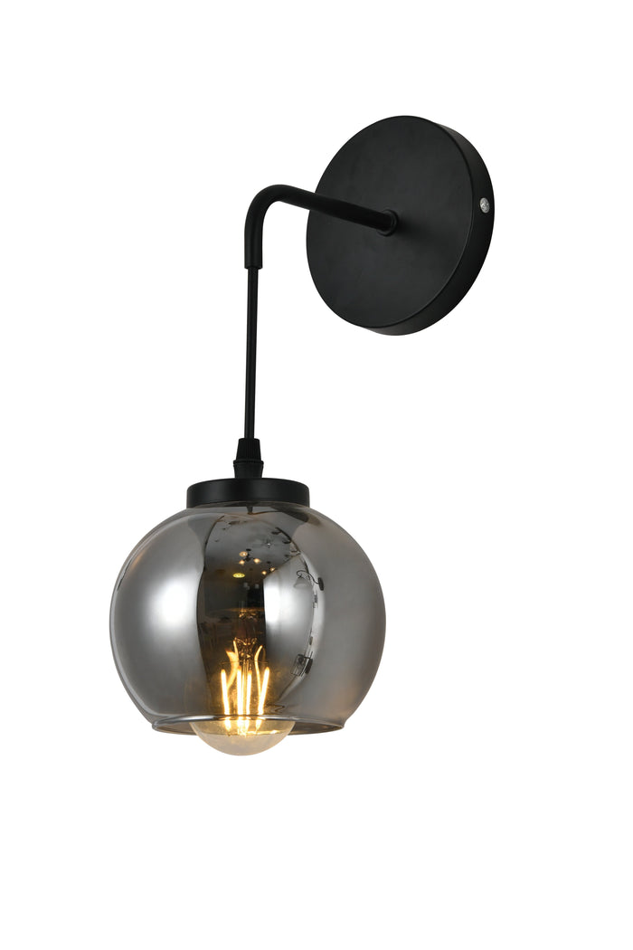 00036W Wall Light in Matt Black/Glass