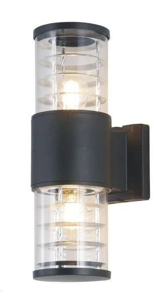 #00939 2 Light Outdoor Wall Light in Black