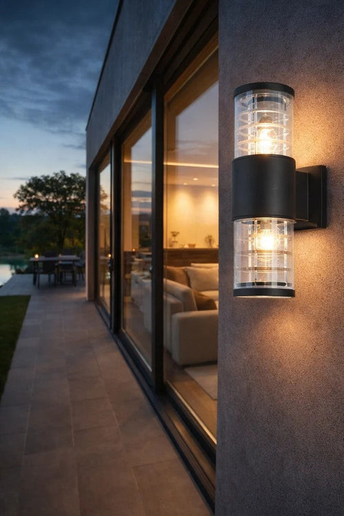 #00939 2 Light Outdoor Wall Light in Black