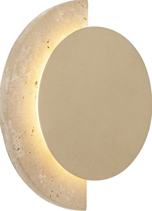 #01080 LED Wall Light in Gold/Travertine