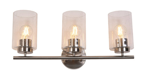 #01207 3-Light Wall Light in Satin Nickel