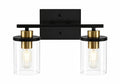 #01637 2 Light Wall Light in Black