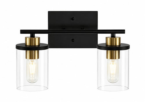 #01637 2 Light Wall Light in Black