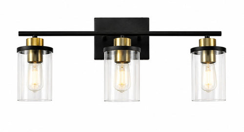 #01637 3 Light Wall Light in Black