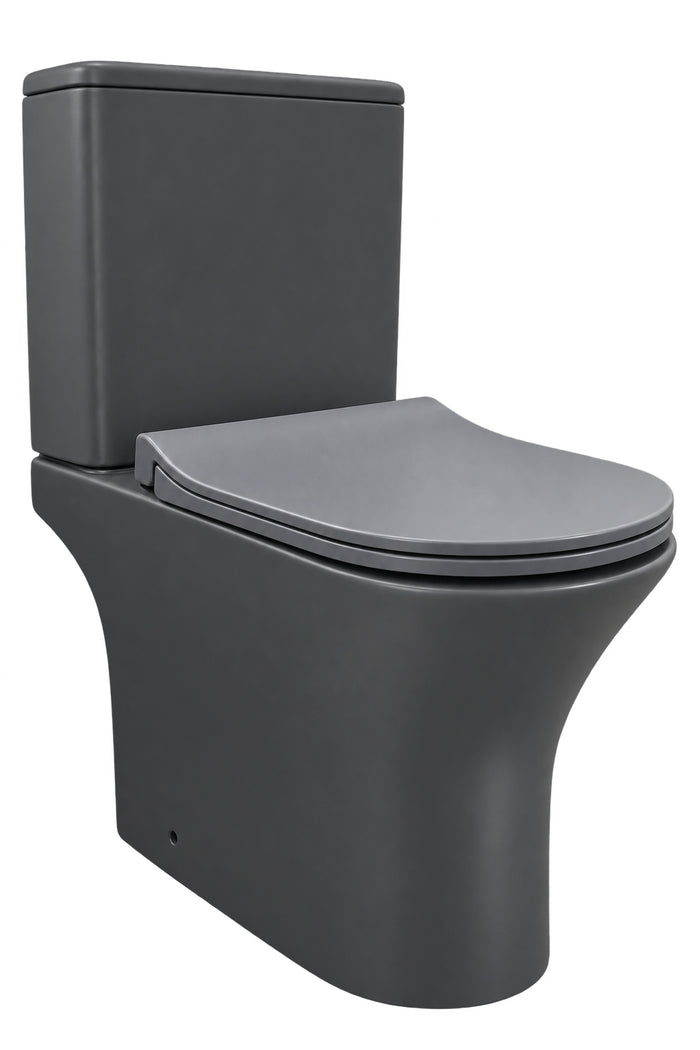 #0636MG 2PC Elongated Front Toilet in Grey