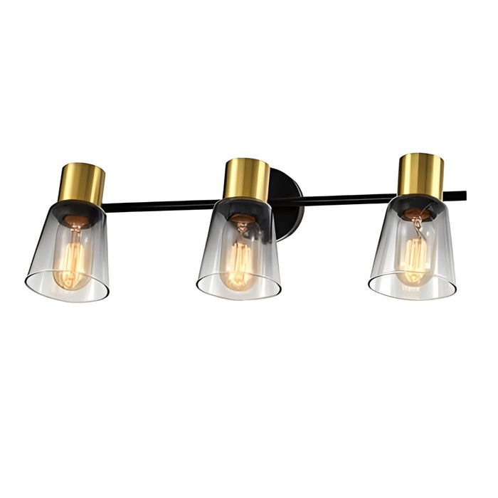 10001C 3 Light Wall Light in Black/Gold