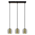 20163C 3 Light Hanging Light in Black/Matt Brass