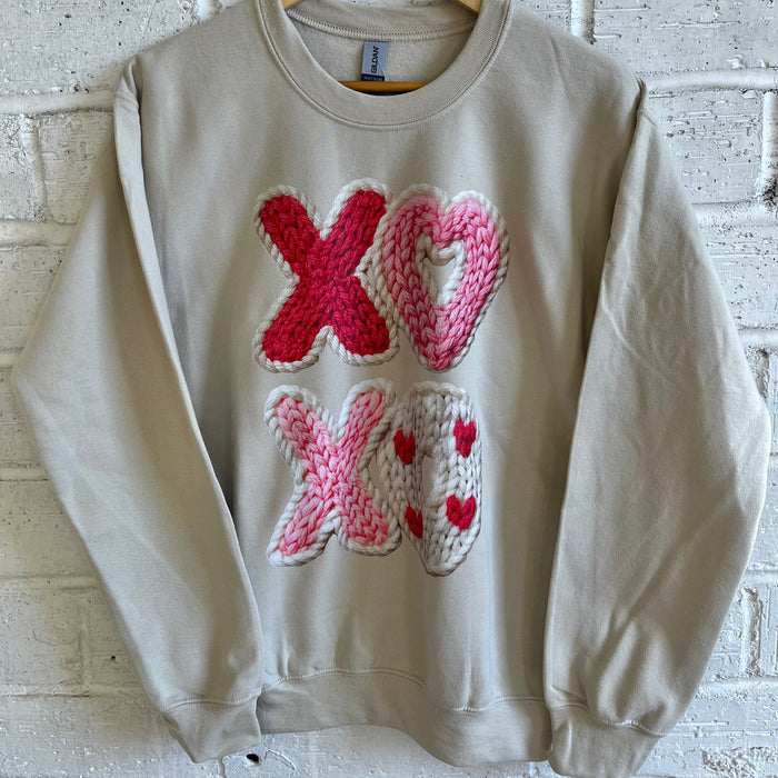 Xoxo Faux Knit Sweatshirt