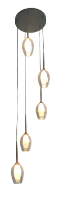 9357 5 Light Pendant Light in Sand Black