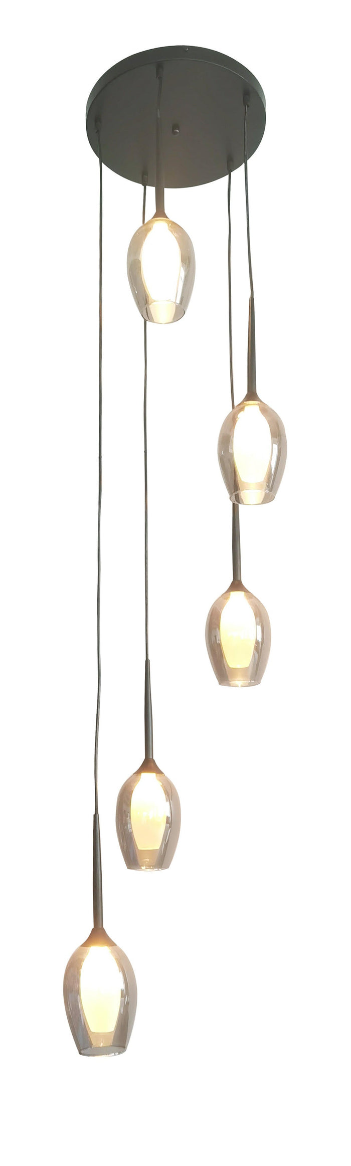 9357 5 Light Pendant Light in Sand Black