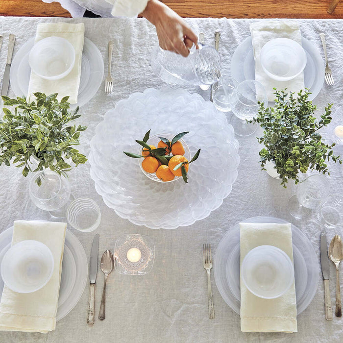 Alabaster White Large Scallop Rim Bowl by Mariposa Additional Image-2