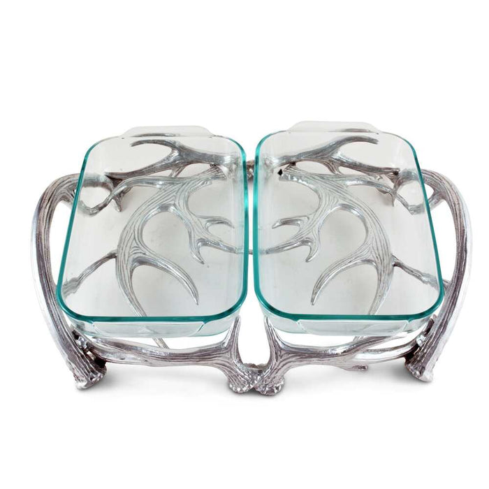 Antler Pyrex Holder Double (2 Qt) by Arthur Court Designs Additional Image -3