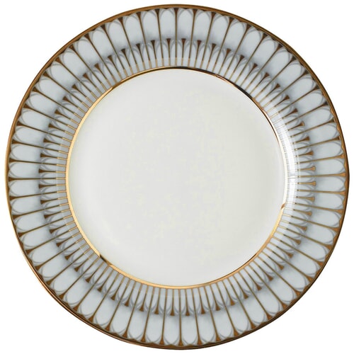 Arcades Grey & Gold Rim Soup Bowl by Philippe Deshoulieres