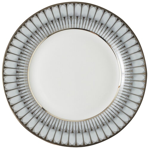 Arcades Grey & Platinum Rim Soup Bowl by Philippe Deshoulieres