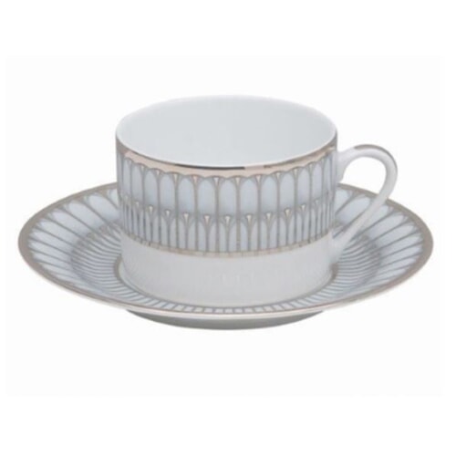 Arcades Grey & Platinum Tea Cup by Philippe Deshoulieres
