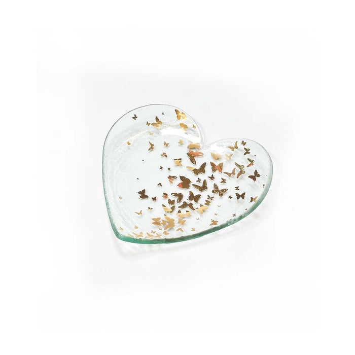 Butterfly Heart Plate by Annieglass