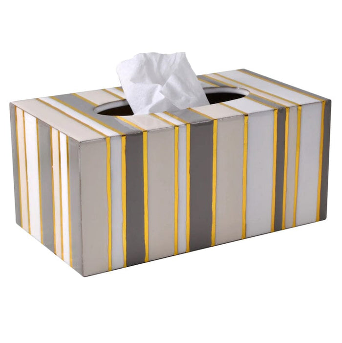 Bath Accessories - Catalina Natural Gold Long Tissue Box at Fig Linens and Home