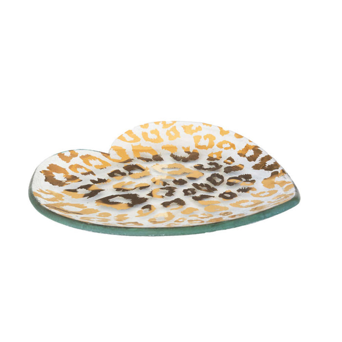 Cheetah 7" Gold Heart Plate by Annieglass Additional Image -1