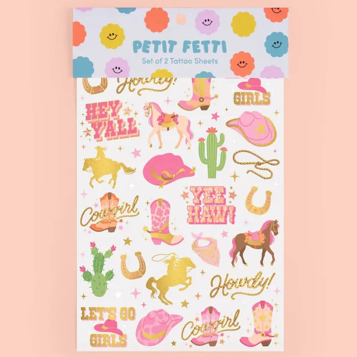 Cowgirl Kids Temporary Tattoos