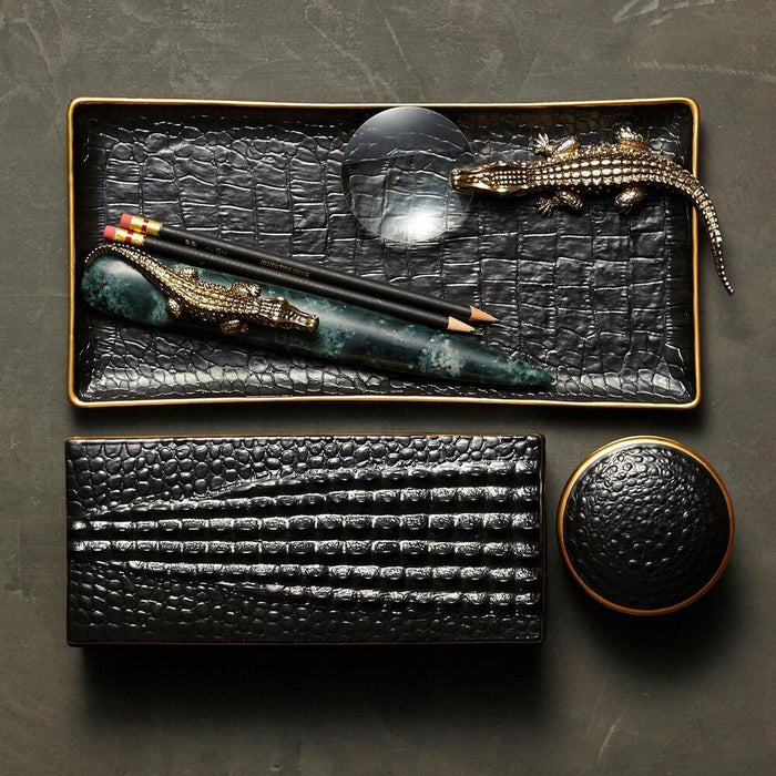 Crocodile Rectangular Tray - Medium by L'Objet Additional Image - 1