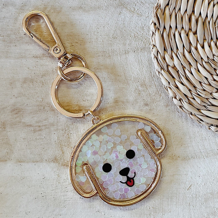 Dog Glitter Keychain