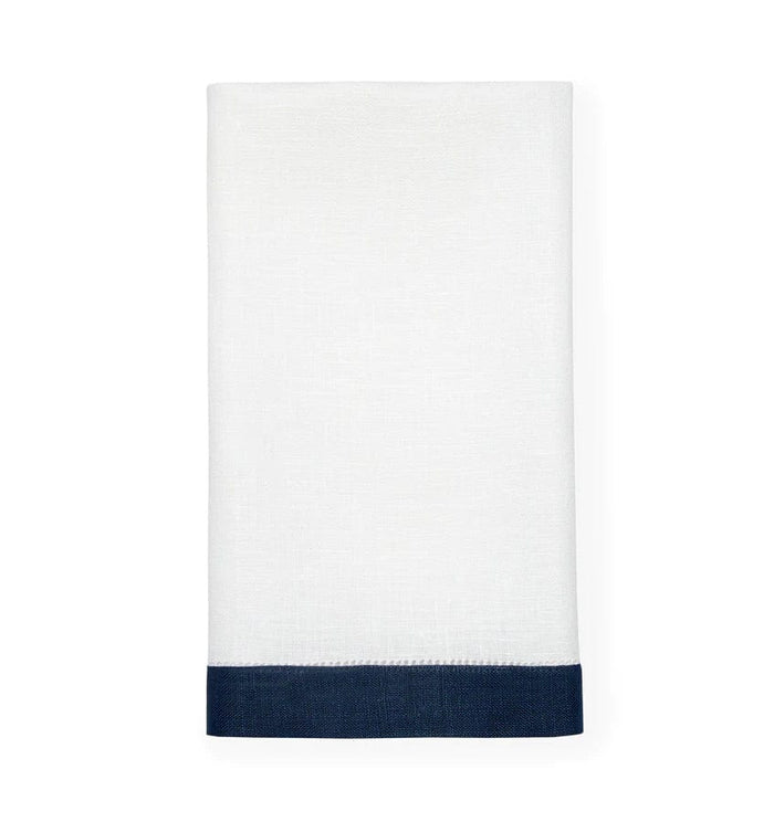Filo White & Navy Linen Guest Towels by Sferra | Fig Linens