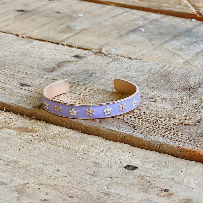 Floral Enamel Cuff Bracelet