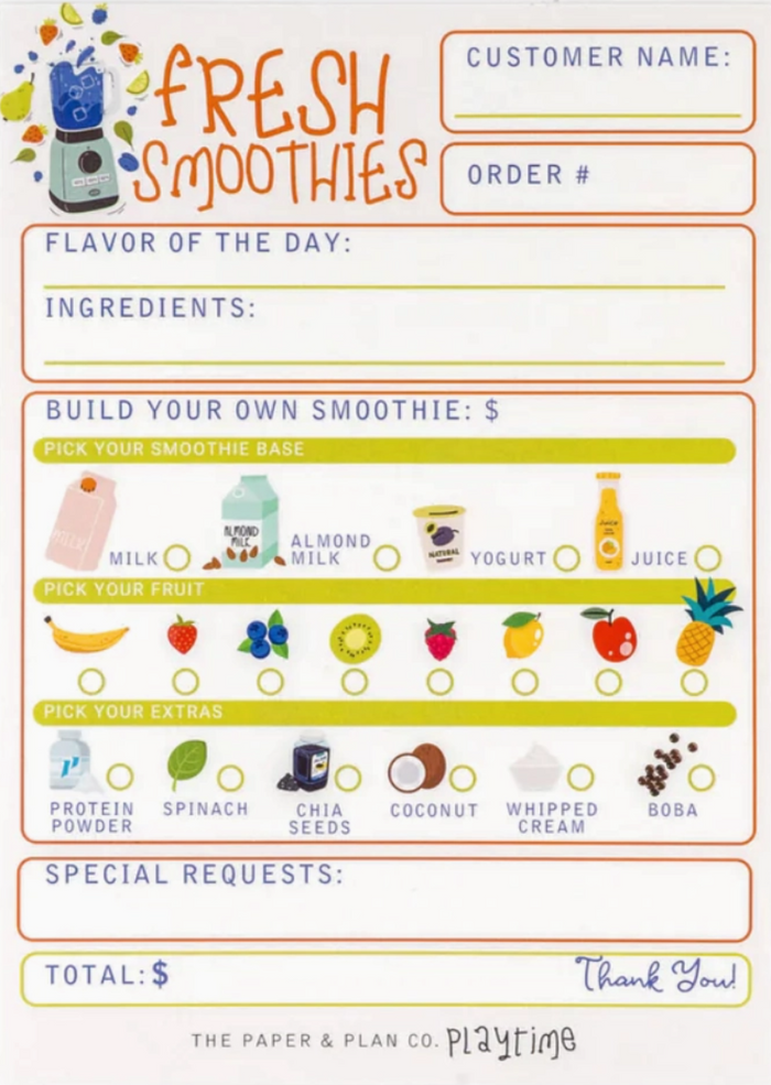 Fresh smoothies notepad
