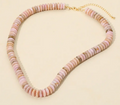 Gold/Pink Beaded Necklace