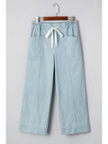 Mid Rise Drawstring  Pants