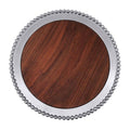 Pearled Round Cheese Board With Dark Wood Insert by Mariposa