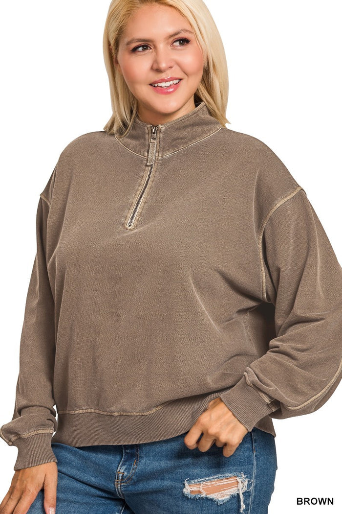 Plus Washed Pullover