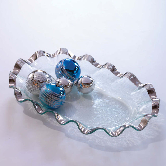 Ruffle Large Shallow Oval Serving Bowl by Annieglass Additional Image -1