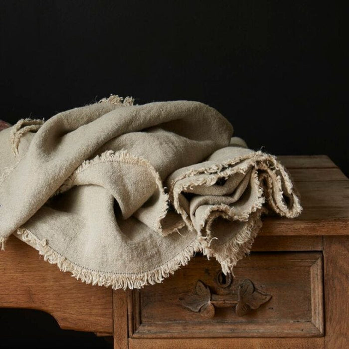 Traditions Linens - Rustic Linen Throws by TL at Home in Natural Linen - Fig Linens and Home
