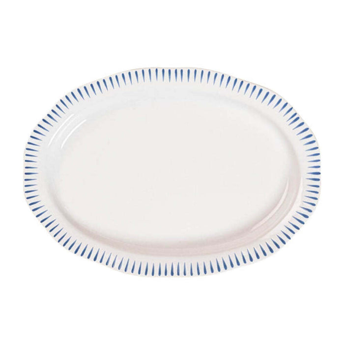 Sitio Stripe 17" Serving Platter - Delft Blue by Juliska