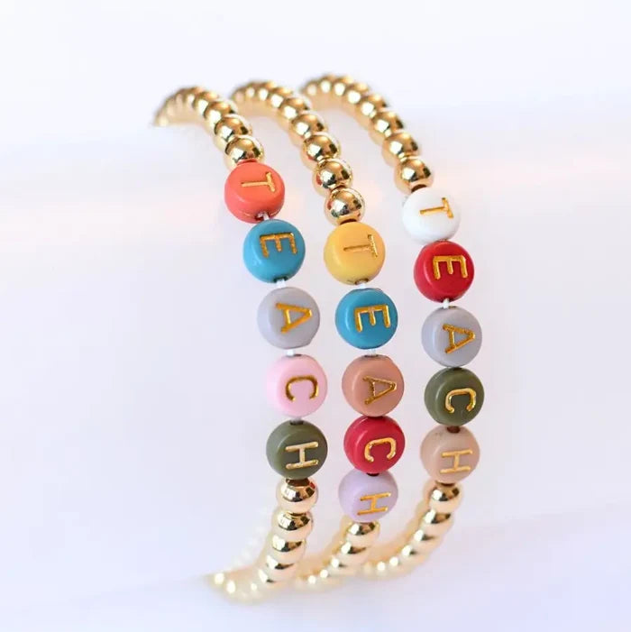 Teach Gold Bead Bracelet